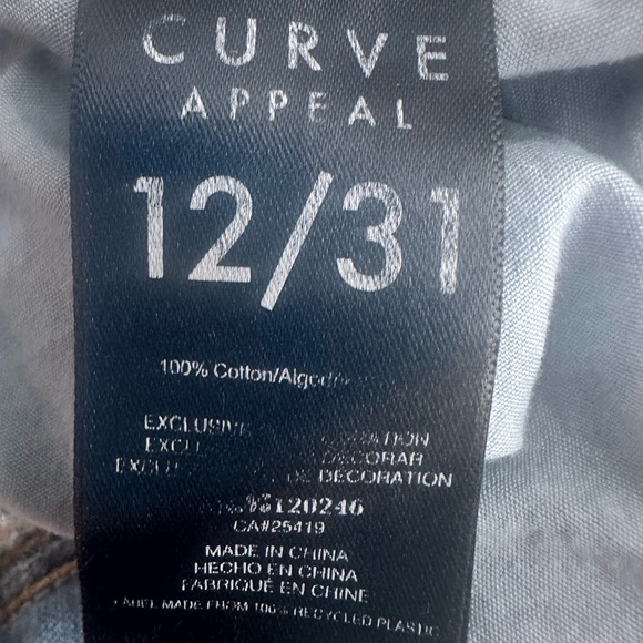 Curve Appeal Cargo Wide Leg Blue Jeans Relaxed Size 12/31 - Picture 12 of 13